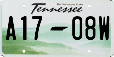 TN license plate A1708W