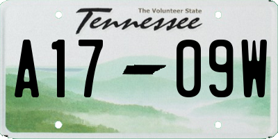 TN license plate A1709W
