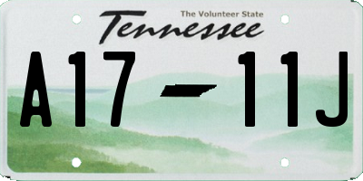 TN license plate A1711J