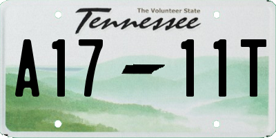 TN license plate A1711T