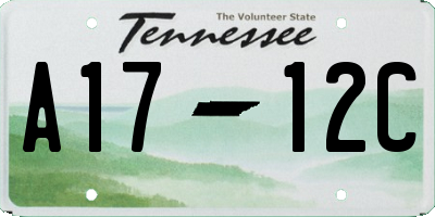 TN license plate A1712C