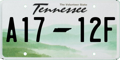 TN license plate A1712F