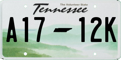 TN license plate A1712K