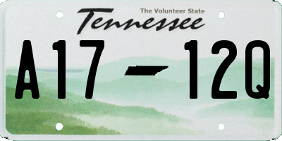 TN license plate A1712Q