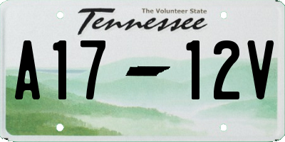 TN license plate A1712V