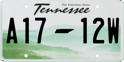 TN license plate A1712W