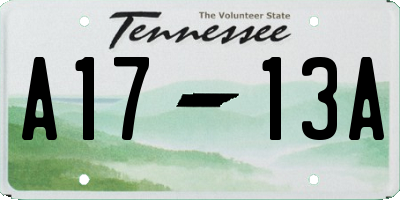 TN license plate A1713A