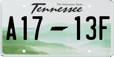 TN license plate A1713F
