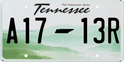 TN license plate A1713R
