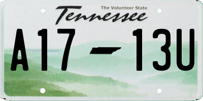 TN license plate A1713U
