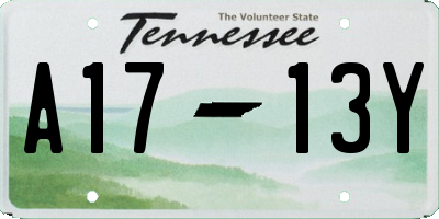 TN license plate A1713Y
