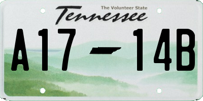 TN license plate A1714B