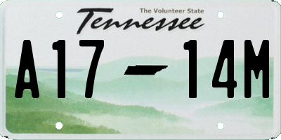 TN license plate A1714M