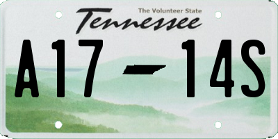 TN license plate A1714S