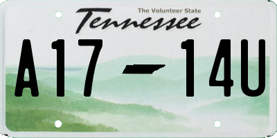 TN license plate A1714U