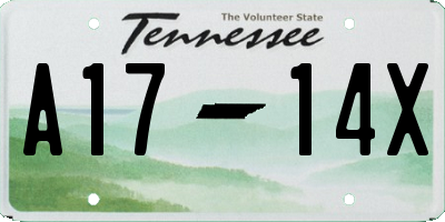 TN license plate A1714X
