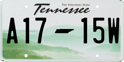 TN license plate A1715W