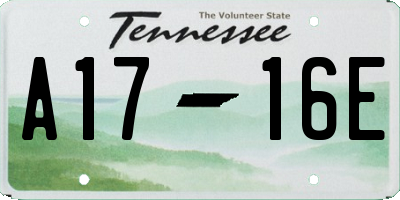 TN license plate A1716E