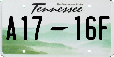 TN license plate A1716F