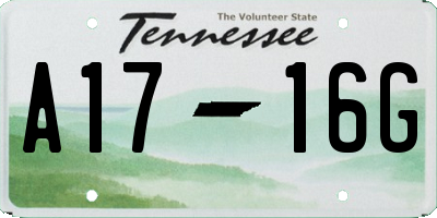 TN license plate A1716G