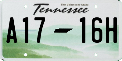 TN license plate A1716H