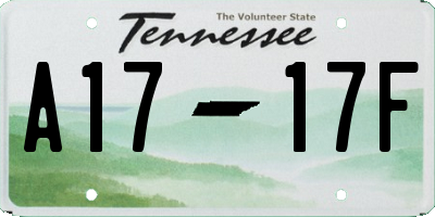 TN license plate A1717F