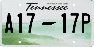 TN license plate A1717P