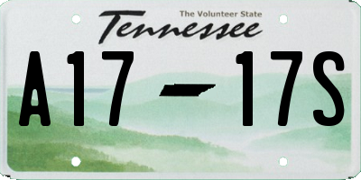 TN license plate A1717S
