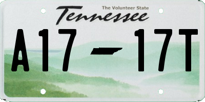 TN license plate A1717T
