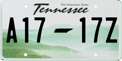 TN license plate A1717Z