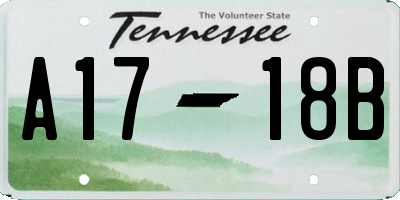 TN license plate A1718B