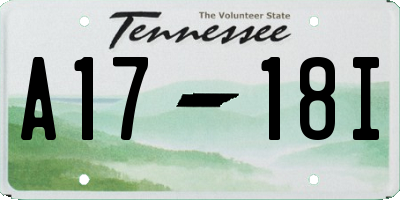 TN license plate A1718I