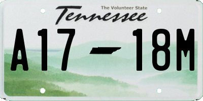 TN license plate A1718M