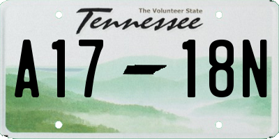 TN license plate A1718N