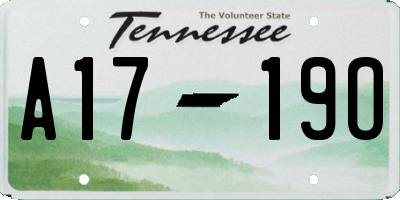 TN license plate A1719O