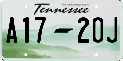 TN license plate A1720J