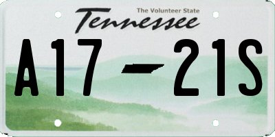TN license plate A1721S