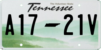 TN license plate A1721V
