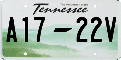 TN license plate A1722V