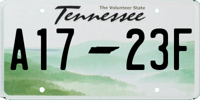 TN license plate A1723F