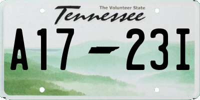 TN license plate A1723I