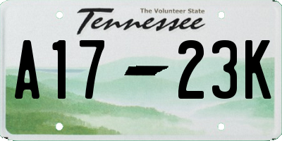 TN license plate A1723K