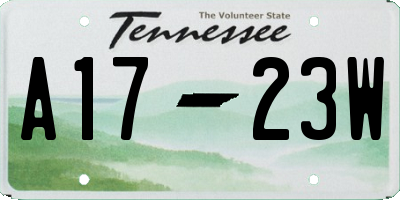 TN license plate A1723W