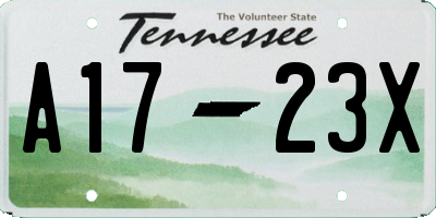 TN license plate A1723X