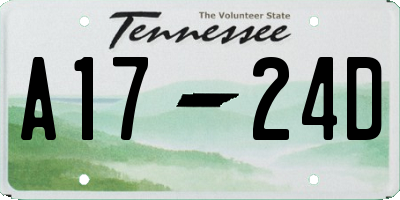 TN license plate A1724D