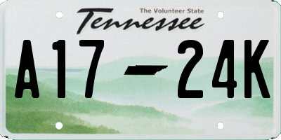 TN license plate A1724K