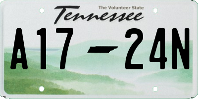 TN license plate A1724N