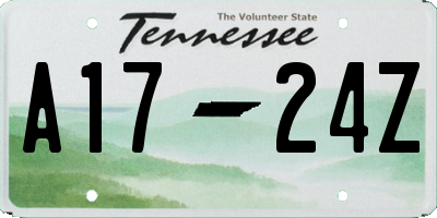 TN license plate A1724Z