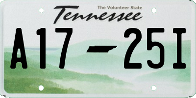 TN license plate A1725I