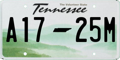 TN license plate A1725M